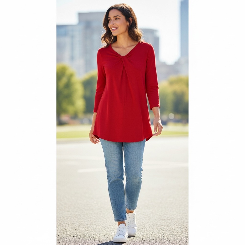 Ruby Rd. Rich Red Women's Tunic 1X - Picture 3 of 8